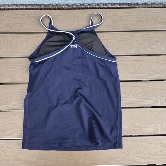 TYR Women's Navy Life Guard Tankini Racerback W/ Boyshorts Size S New Sample - Picture 3 of 6